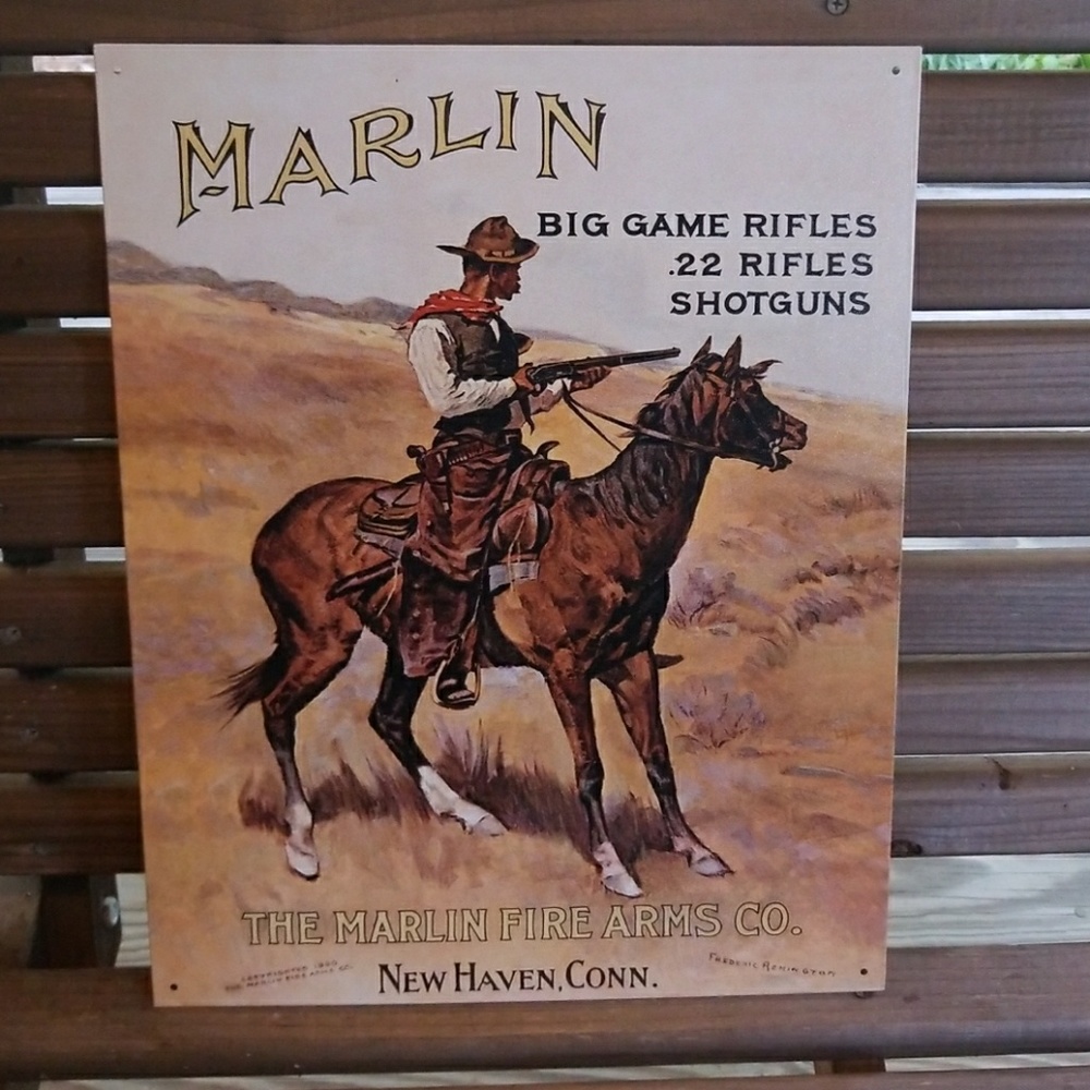 The Marlin Fire Arms Co tin sign